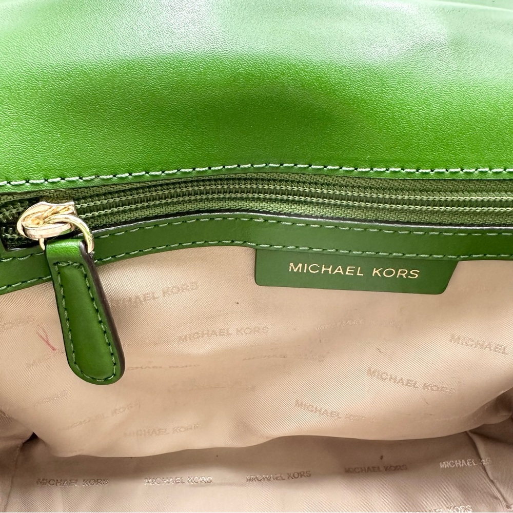 Michael Kors Mott Medium Leather Satchel 30S8GOXS2L True Green - Picture 14 of 16